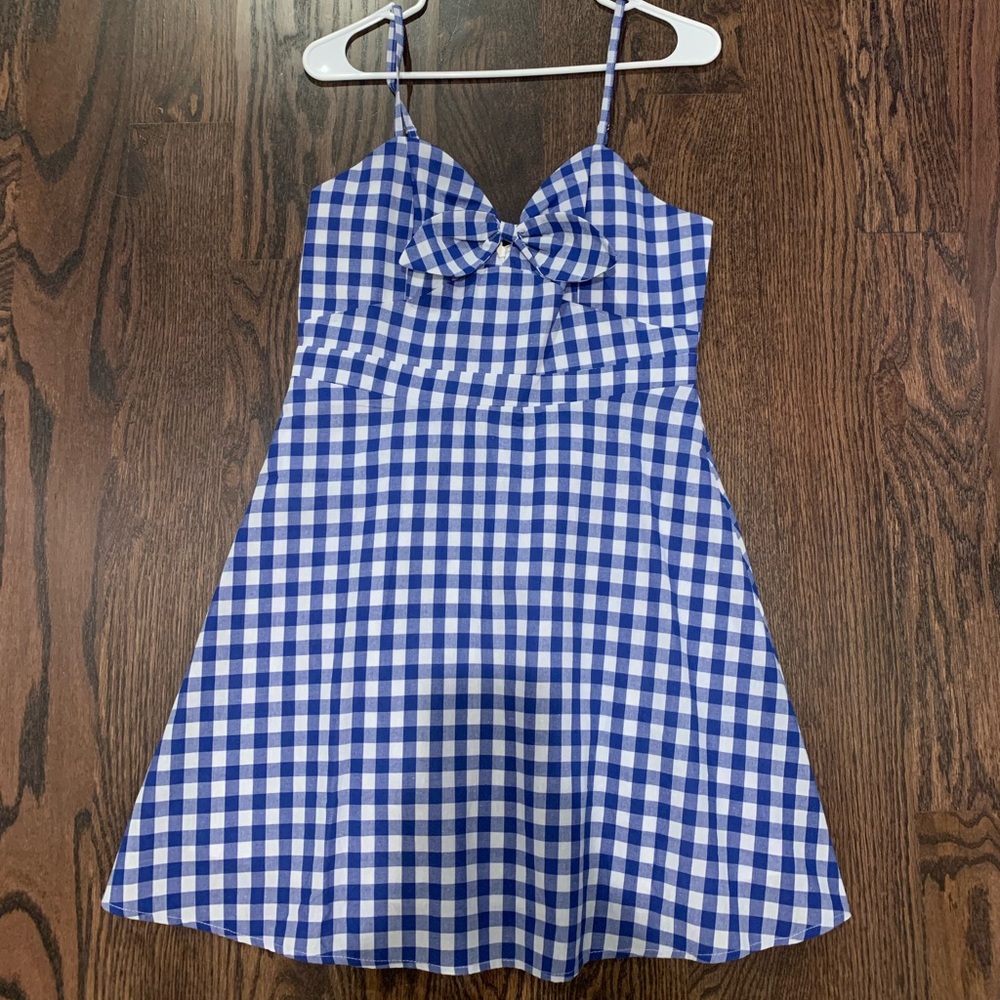 Blue Checkered Sun Dress - Never Worn